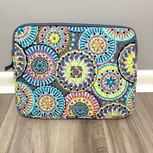 Vera Bradley Multicolored Mandala Pattern 14” Zip Around Laptop Sleeve Case